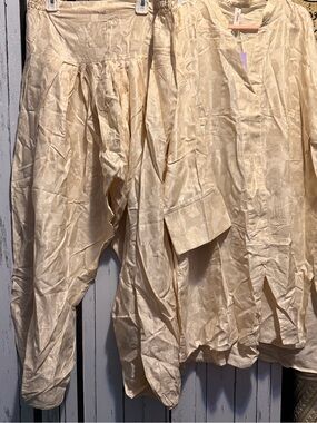 Cream Jacquard Long Sleeve Dress — Unbranded